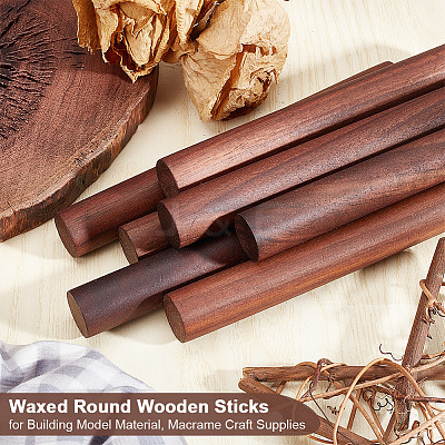 Waxed Round Wooden Sticks WOOD-OC0004-01D-1