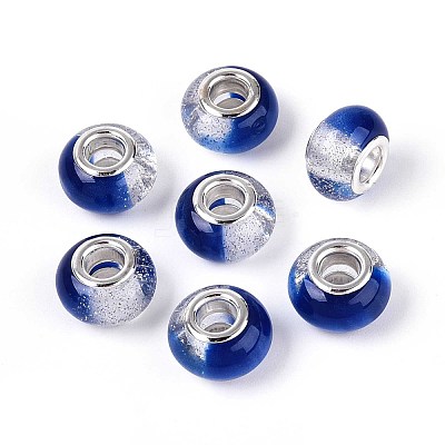 Transparent Resin Rondelle European Beads RESI-N044-02C-1
