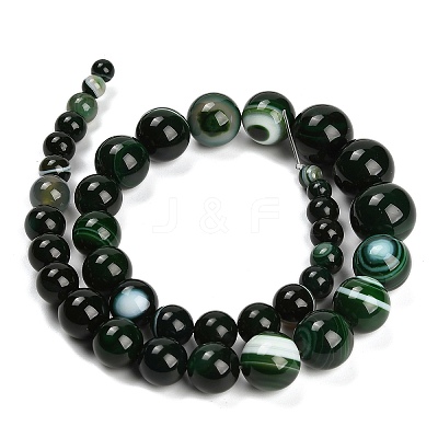 Natural Banded Agate Graduated Beads Strands G-P589-A01-01H-1