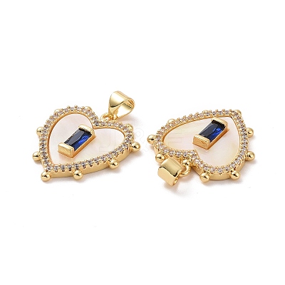Brass Micro Pave Cubic Zirconia Pendants ZIRC-F134-22G-01-1