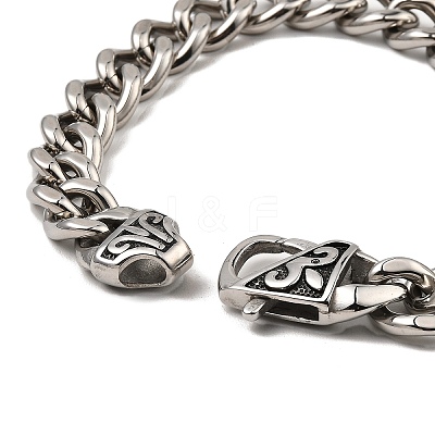 Non-Tarnish 304 Stainless Steel Cuban Link Chain Bracelet Hand Polished NJEW-D050-02C-P-1