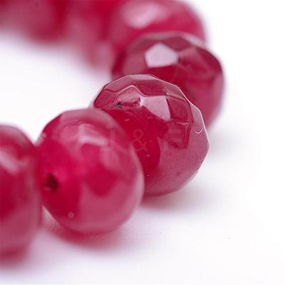 Faceted Rondelle Dyed Natural White Jade Bead Strands G-R343-4x6-07-1
