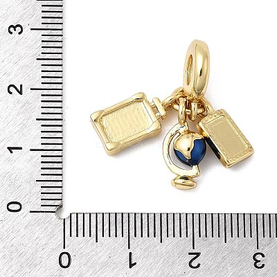 Brass Enamel European Dangle Charms KK-C137-12G-1
