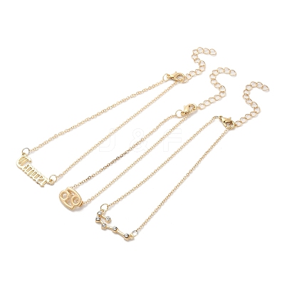 3Pcs Alloy Rhinestones Anklets LS-AJEW-S083-01G-05-1