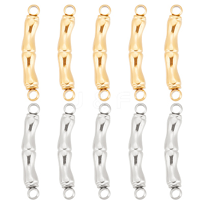 10Pcs 2 Colors 304 Stainless Steel Connector Charms STAS-UN0046-72-1