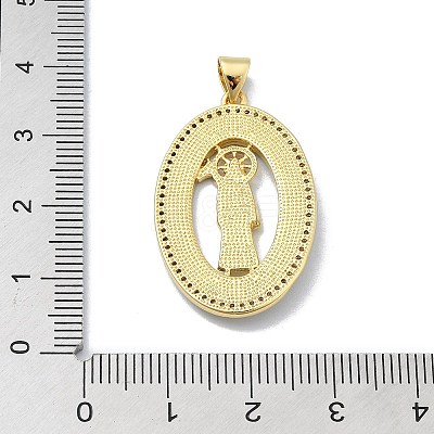 Brass Micro Pave Clear Cubic Zirconia Pendants KK-A221-03B-G-1