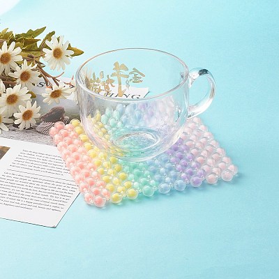 6 Colors Transparent Acrylic Pumpkin Beads Cup Mat AJEW-CM00001-1