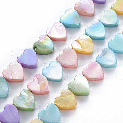 Electroplated Natural Freshwater Shell Beads Strands SHEL-N026-170-1