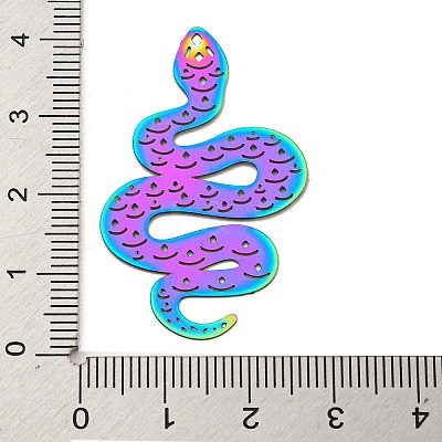 Ion Plating(IP) 201 Stainless Steel Etched Metal Embellishments Pendants STAS-G328-03RC-1