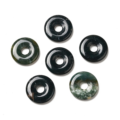 Natural Moss Agate Pendants G-I331-01K-1