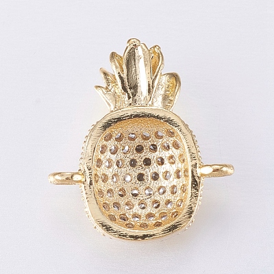 Brass Micro Pave Cubic Zirconia Links ZIRC-E135-05G-1