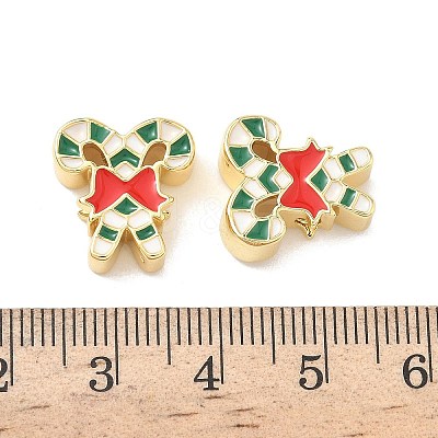 Christmas Brass Enamel Beads KK-I474-G08-1