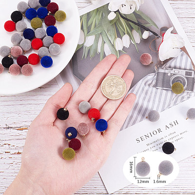 Flocky Acrylic Pendants FIND-T046-33C-1