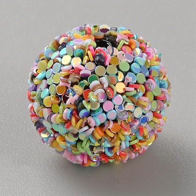 Opaque Acrylic Beads MACR-WH0010-12B-1