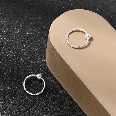 Brass Ball Captive Bead Nose Ring AJEW-G075-01S-01-1
