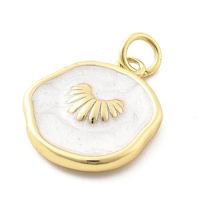 Ocean Theme Brass Enamel Pendants KK-Q029-01D-G-1