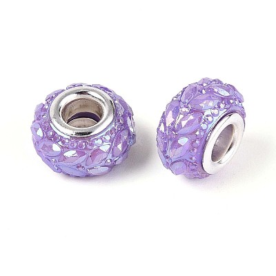 Opaque Resin European Beads RESI-T057-29F-1