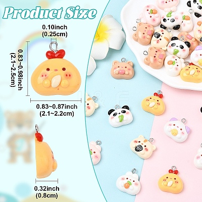 20Pcs Opaque Resin Pendants RESI-YW0005-60-1