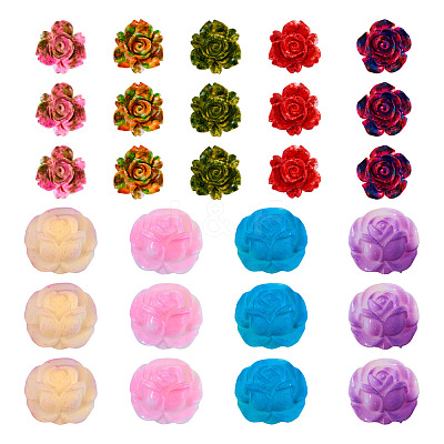 54Pcs 9 Styles Opaque Resin Beads RESI-TA0003-10-1