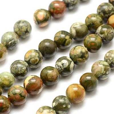 Natural Rhyolite Jasper Bead Strands G-G684-01-10mm-1