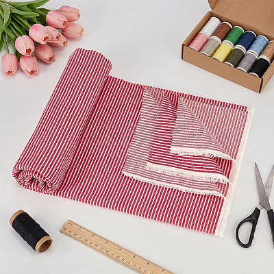 1Yard Stripe Pattern Polycotton Fabric DIY-MA0007-31A-1