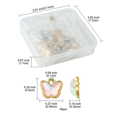 30Pcs Alloy Glass Charms FIND-FS0002-79-1