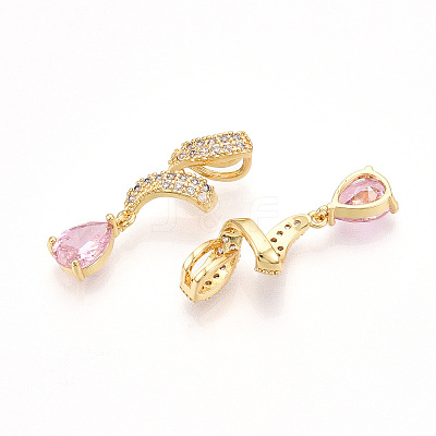 Brass Micro Pave Cubic Zirconia Pendants KK-T070-65B-1
