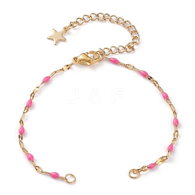 PVD Vacuum Plating 304 Stainless Steel Link Chain Bracelet Making AJEW-JB00870-1