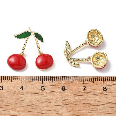 Brass Enamel Stud Earrings EJEW-F895-24A-G-1