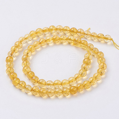 Synthetic Citrine Beads Strands G-C076-6mm-6A-1