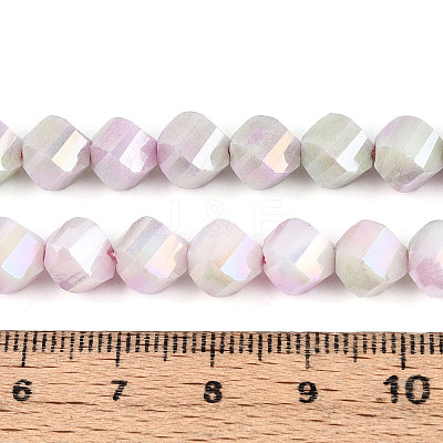 Anti-Tarnish Electroplate Glass Beads Strands GLAA-T025-8mm-14F-1