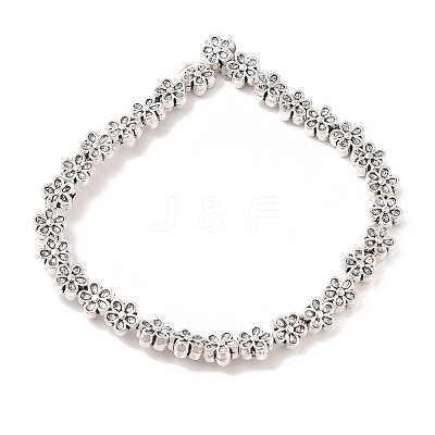 Tibetan Style Flower Alloy Bead Strands TIBEB-O007-08-RS-1
