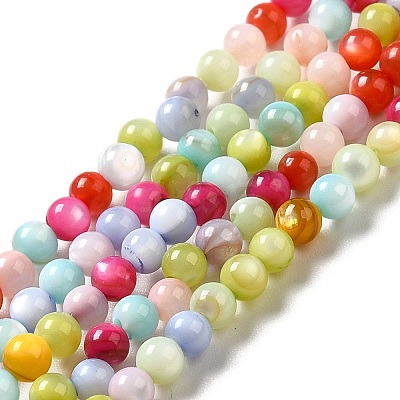 Dyed Natural Freshwater Shell Beads Strands SHEL-G014-05B-02-1