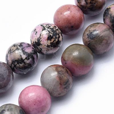 Natural Rhodonite Beads Strands G-G717-8mm-1