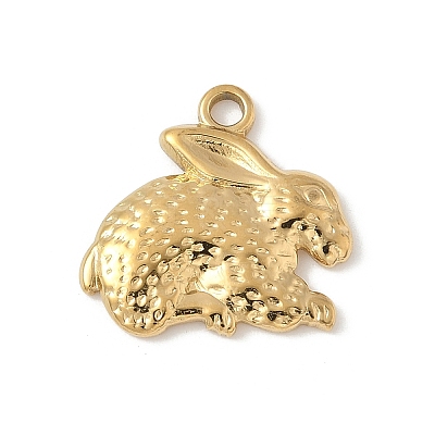 304 Stainless Steel Rabbit Pendants STAS-S186-07C-G-1