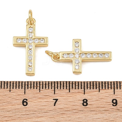 Brass Micro Pave Clear Cubic Zirconia Pendants CU-CBADC6C-06G-01-1