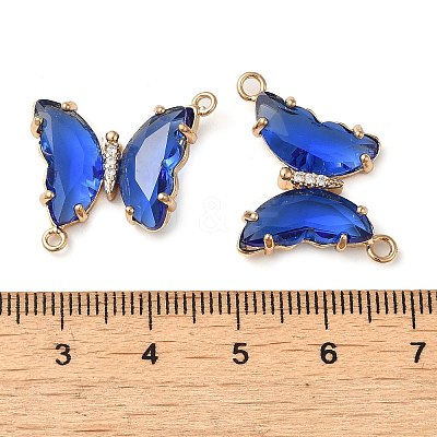 Brass Pave Faceted Glass Connector Charms FIND-Z020-04A-1