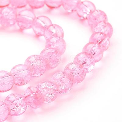 Spray Painted Crackle Glass Beads Strands CCG-Q001-6mm-02-1