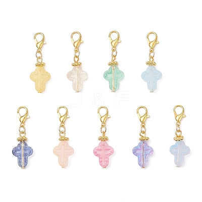 9Pcs Glass Pendant Decorations HJEW-JM03929-01-1