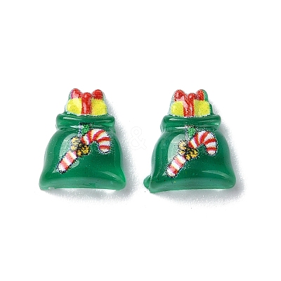 Green Christmas Series Resin Cabochons CRES-Q006-02D-1