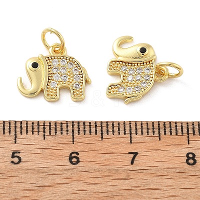 Brass Micro Pave Cubic Zirconia Pendants KK-C092-18B-G-1