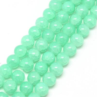 Baking Paint Crackle Glass Bead Strands DGLA-Q023-8mm-YS19-1
