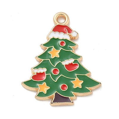 Christmas Alloy Enamel Pendants ENAM-K074-01G-12-1