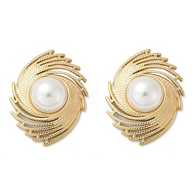 304 Stainless Steel Stud Earrings EJEW-G423-31D-G-1