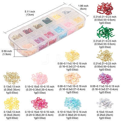 12G 12 Styles Ornament Accessories Plastic Paillette/Sequins Beads KY-FS0001-11-1