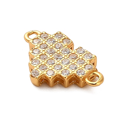 925 Sterling Silver Micro Pave Cubic Zirconia Connector Charms STER-U009-03G-01-1