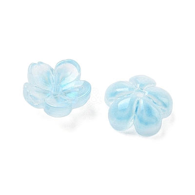 Dyed & Heated Glass Bead Caps GLAA-C042-01E-1