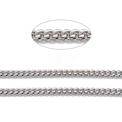 Tarnish Resistant 304 Stainless Steel Cuban Link Chain STAS-B019-02A-P-1