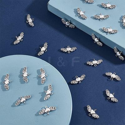 100Pcs Tibetan Style Alloy Heart with Wing Connector Charms TIBE-HY0001-02-1