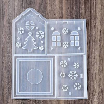 Patchwork House Christmas DIY Pendant Decoration Silicone Molds DIY-M057-01B-1